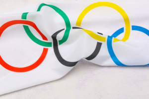 The five olympic rings representing the five continents